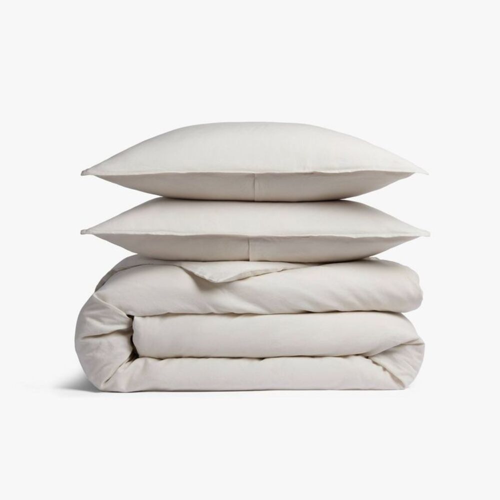 Full/Queen Relaxed Linen Duvet Cover & Sham Set Parchment - Parachute